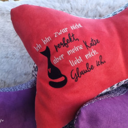 Stickserie - Spruch "Ich bin nicht perfekt. Aber meine Katze/mein Kater liebt mich."